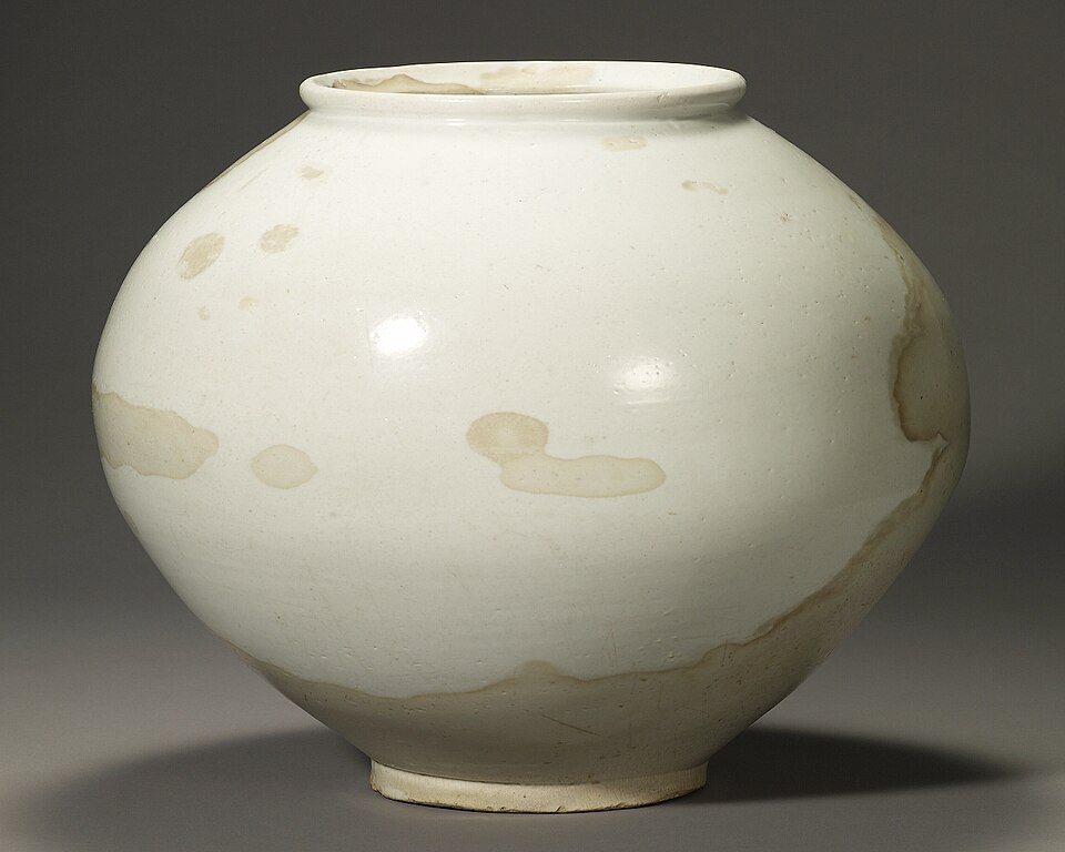 Joseon White Porcelain Moon Jar (Dalhangari) by Joseon Master Potter